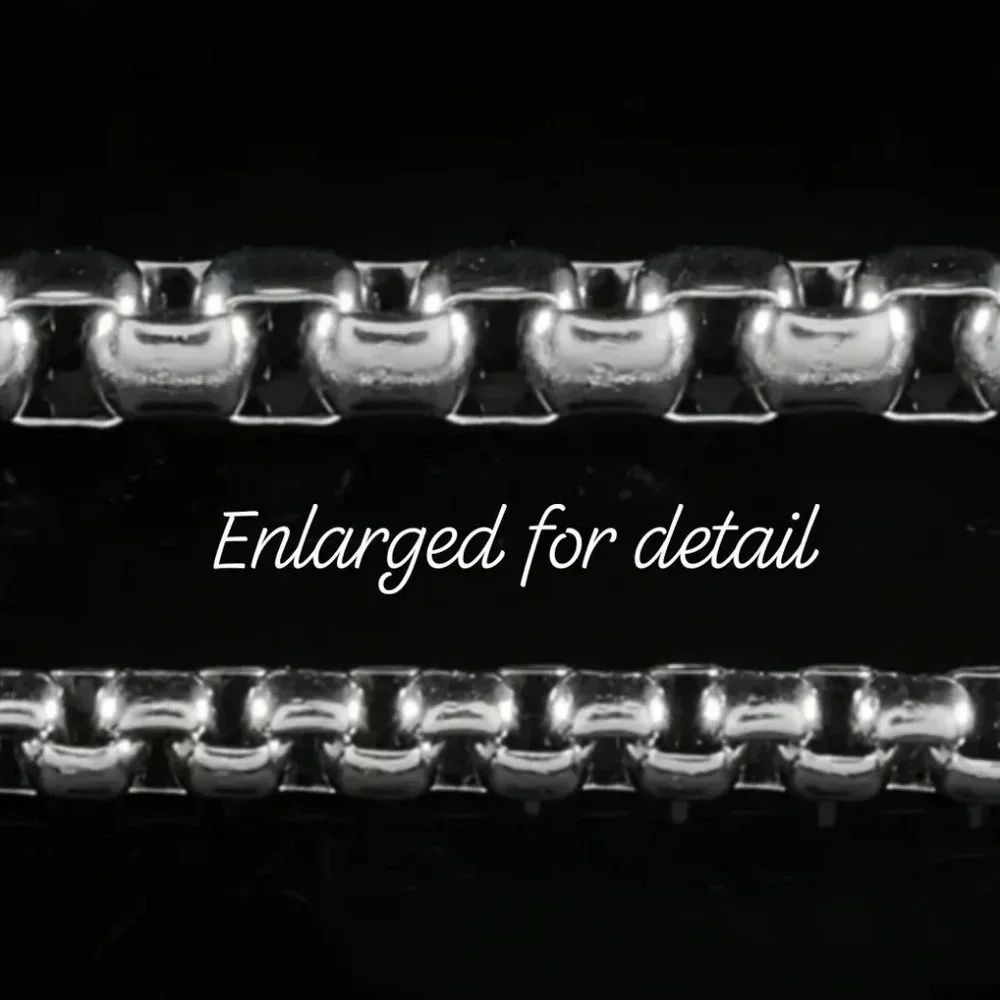 6mm stainless steel necklace box chain rolo link 18